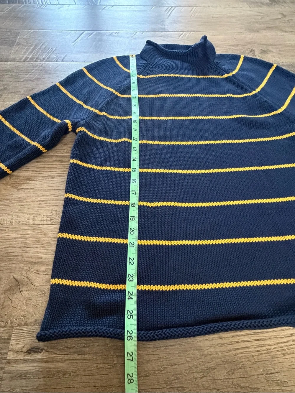 J.Crew 2025 1988 Rollneck Stripe Sweater Navy Gold NWT Men’s Small Cotton